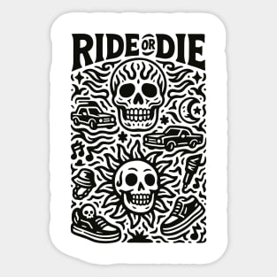 Ride or Die No Brakes, No Mercy Sticker